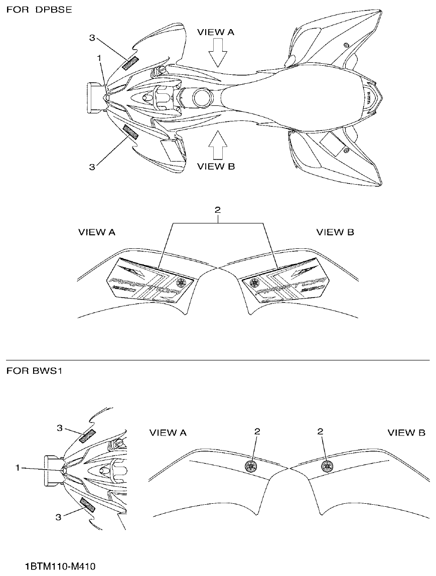 Yamaha 250RAP GRAPHICS parts diagram